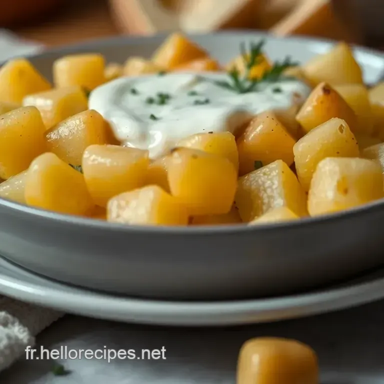Pommes de terre au four à la crème et au fromage presentation