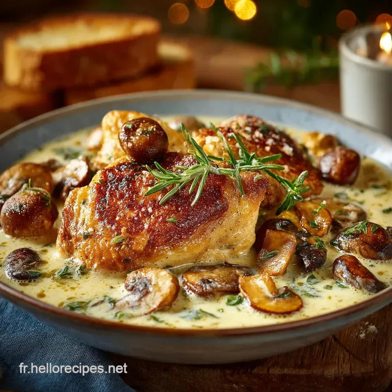 Poulet à la Crème et aux Champignons La Recette Facile et Veloutée