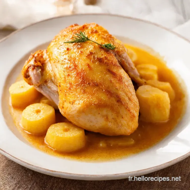 Poulet Exotique à lAnanas et au Poivron Rouge