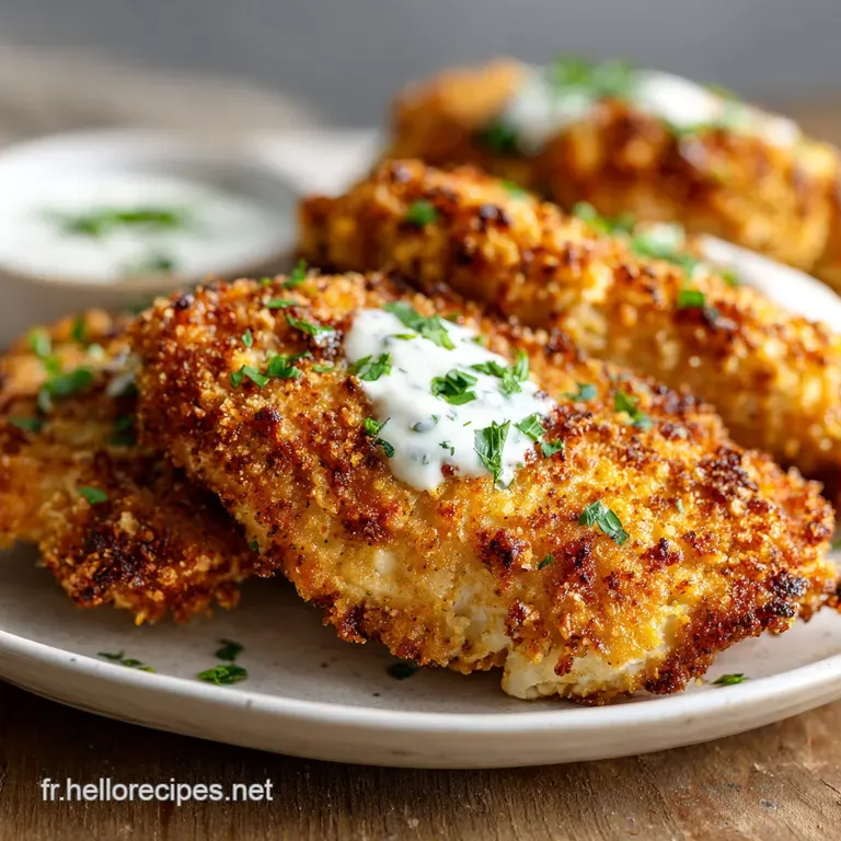 Perfectly golden-fried chicken cutlet served with bright lemon wedges, inviting freshness, alongside vibrant green salad.
