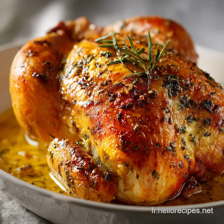 Recette Poulet Fermier R&ocirc;ti et son Jus