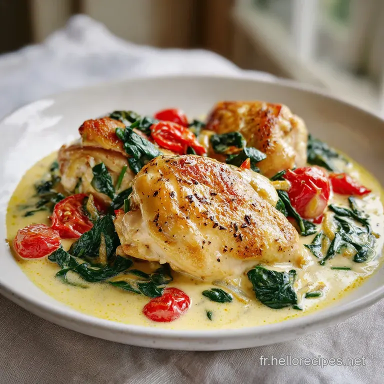 Poulet Toscane Cr&eacute;meux: Sauce Parmesan et &Eacute;pinards