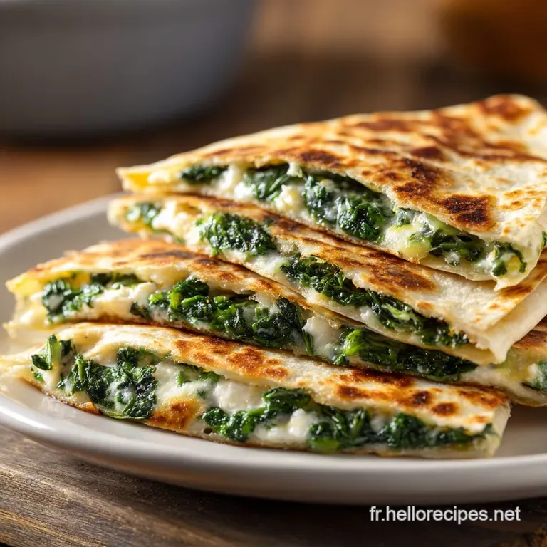 Quesadillas &Eacute;pinards Feta: Croustillantes et Fondantes