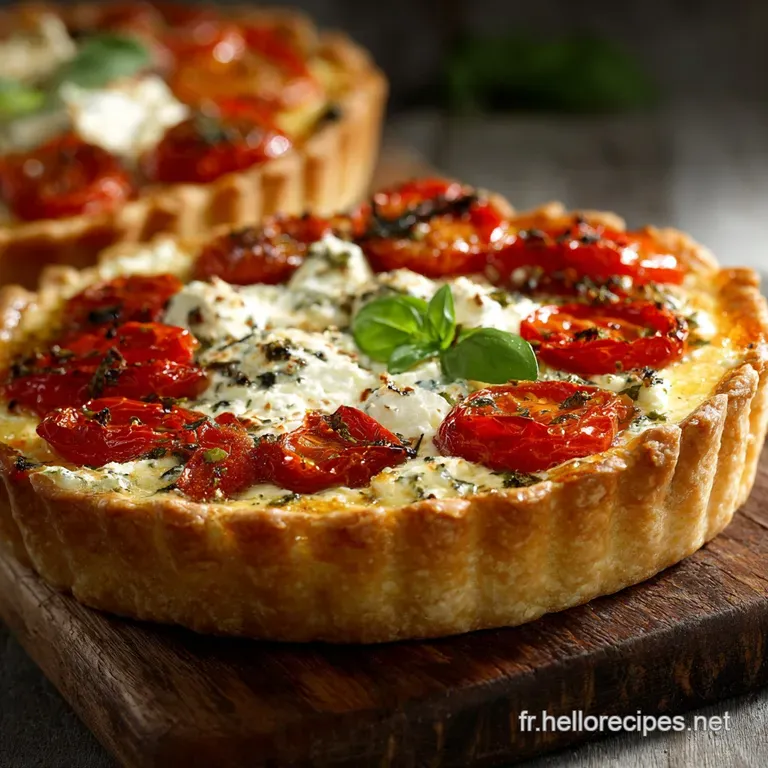 Quiche au ch&egrave;vre tomates confites et basilic : La recette du soleil