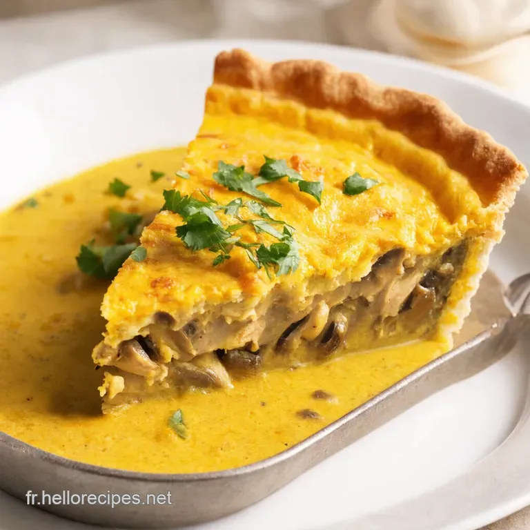 Quiche de Poulet et Champignons au Curry