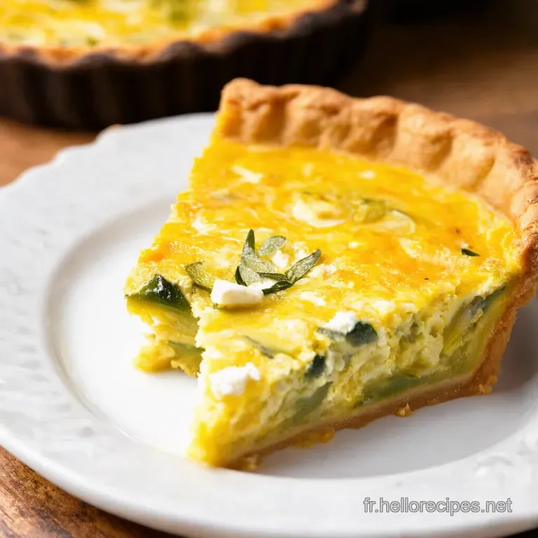 Quiche dÉté Courgettes Feta Herbes de Provence presentation