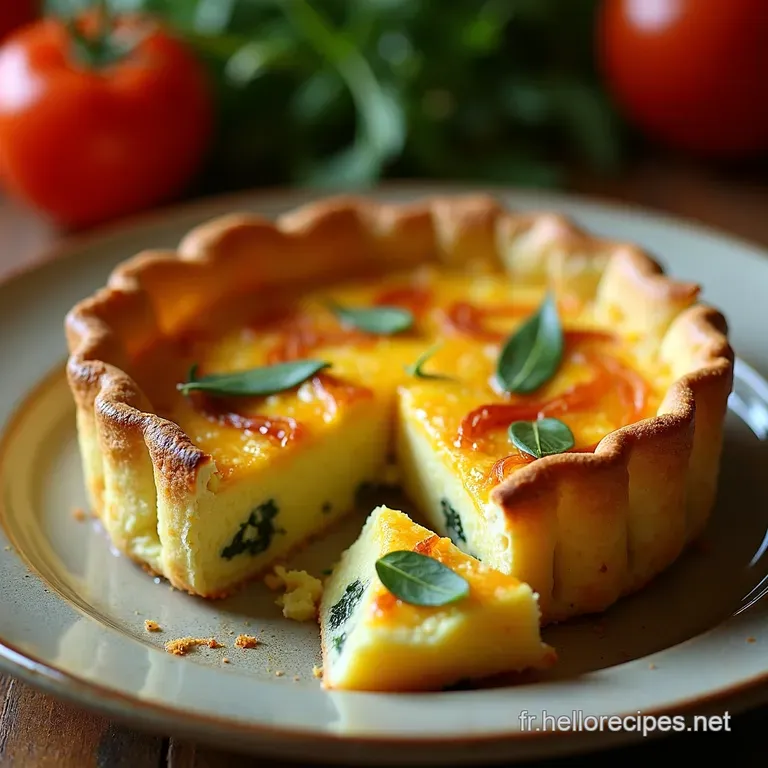 Quiche Fromag&egrave;re Rustique En Cro&ucirc;te Croustillante De Pommes De Terre presentation