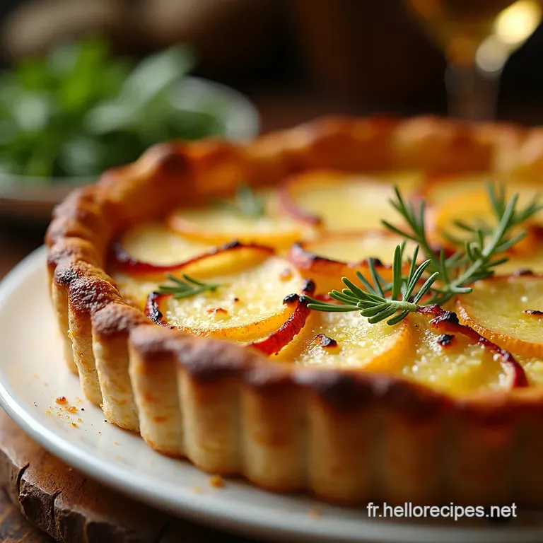 Quiche Lorraine Rustique &Agrave; La Viande Hach&eacute;e Et Pommes De Terre presentation