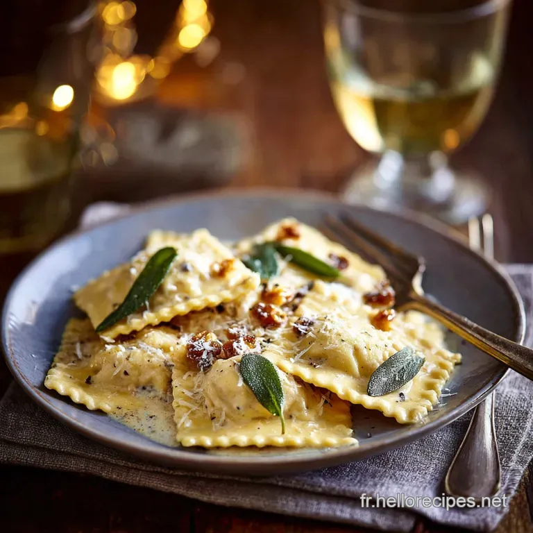 Ravioli au Camembert : la recette cr&eacute;meuse avec beurre noisette et sauge