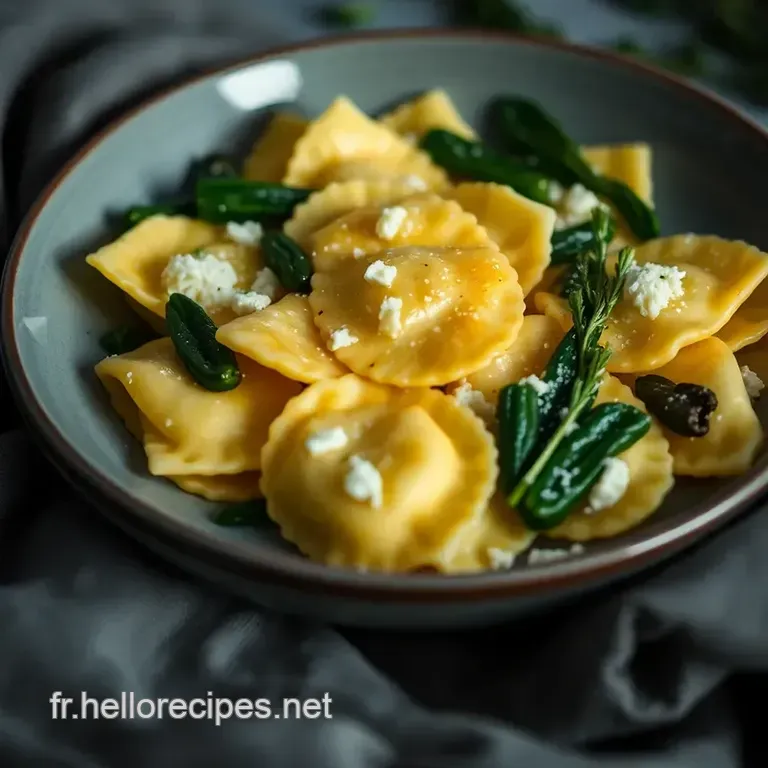Ravioli Maison à la Ricotta et Épinards presentation