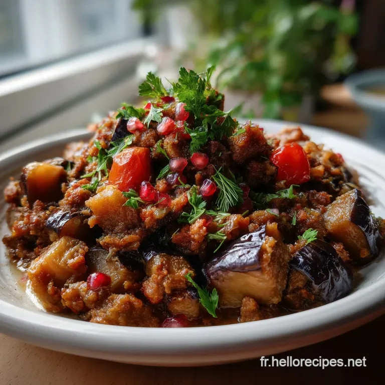 Recette Libanaise Aubergine Viande Hache Authentique presentation