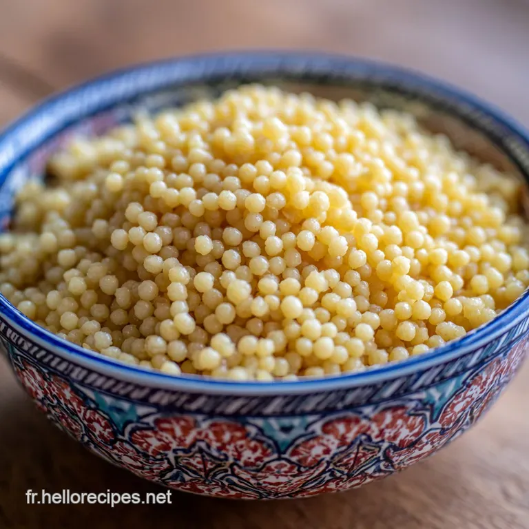 Artfully plated couscous: a warm, fragrant mound of grains and tender meat, surrounded by a colorful array of fresh vegeta...