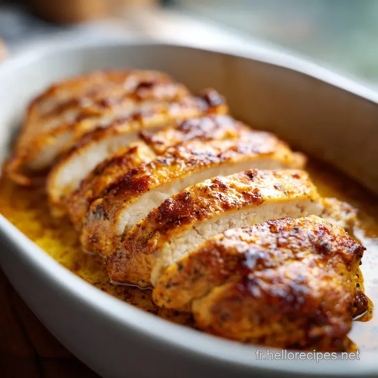 Perfectly seared chicken breast glistening with savory sauce, artfully arranged alongside fluffy couscous and bright green...