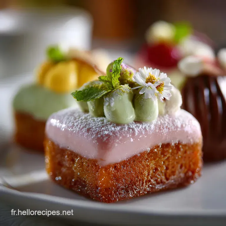 Petit Four Glacé Classique LÉlégance en Miniature à la Confiture dAbricot