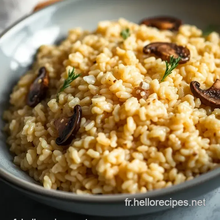 Risotto Crémeux aux Champignons au Cookeo presentation