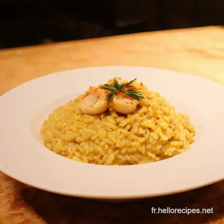 Risotto Crémeux aux SaintJacques presentation