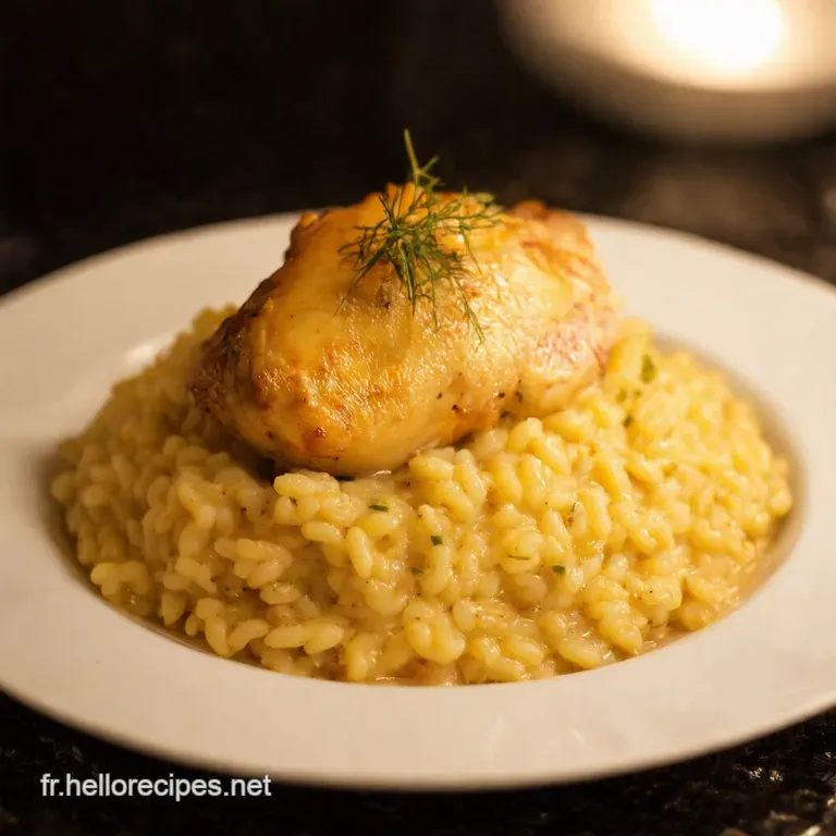 Risotto Poulet Crémeux à la Française presentation