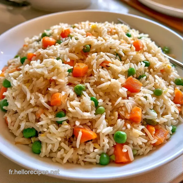 Riz color&eacute; dress&eacute; en d&ocirc;me sur une assiette blanche, d&eacute;cor&eacute; d'un brin de persil frais sous une lumi&egrave;re douce et naturelle.