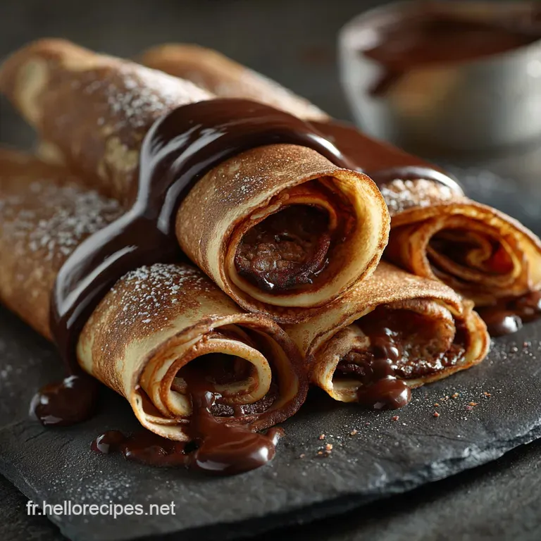 Crêpes roulées au chocolat LÉlégance ultime du goûter français