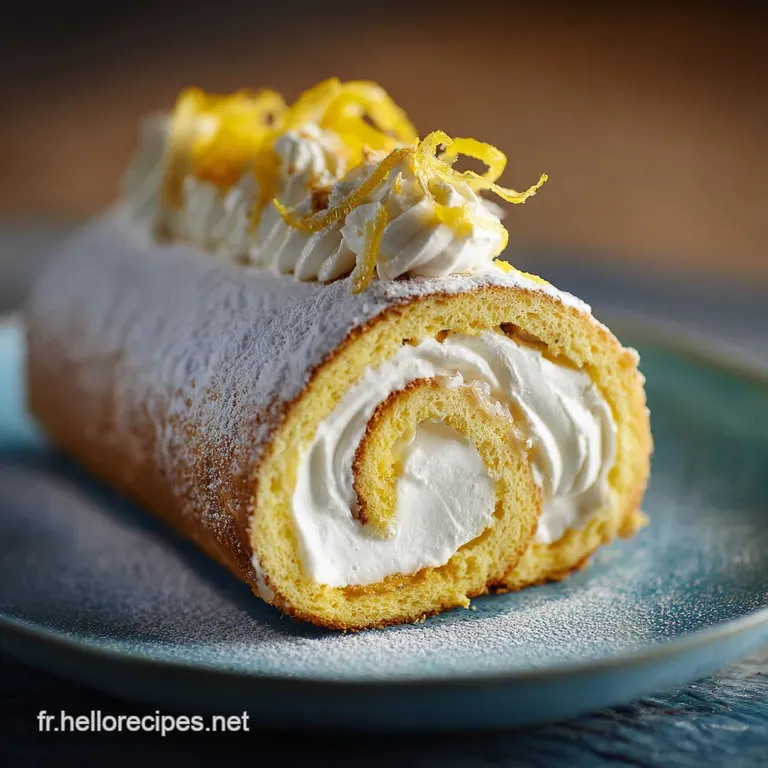 G&acirc;teau Roul&eacute; Au Citron Et Cr&egrave;me Fra&icirc;che : Le Classique Ind&eacute;modable Du Chef presentation