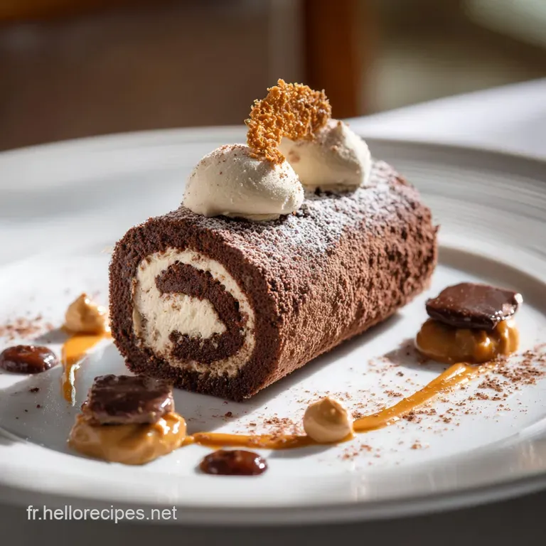 Roul&eacute; Au Chocolat Et Beurre De Cacahu&egrave;te Le Dessert Fusion Parfait presentation