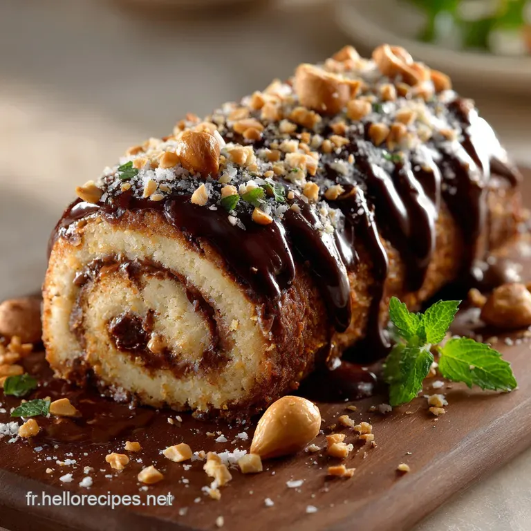 Roulé au chocolat et beurre de cacahuète le dessert fusion parfait