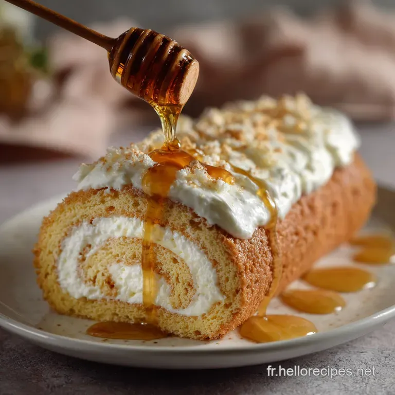 Roul&eacute; Suisse Chocolat Blanc Moelleux au Miel et Cr&egrave;me