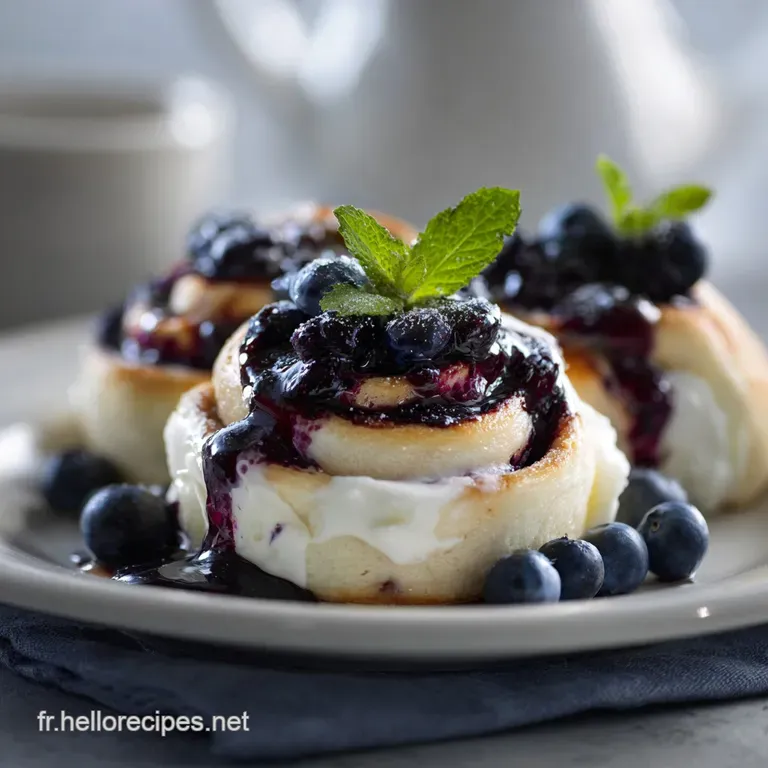 Blueberry Cheesecake Rolls : Les Roul&eacute;s De R&ecirc;ve Au Fromage Cr&eacute;meux Et Myrtilles presentation