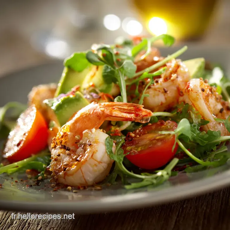 Salade Davocat Et Crevettes L&eacute;l&eacute;gance Zest&eacute;e Au Citron Vert Et Dijon presentation