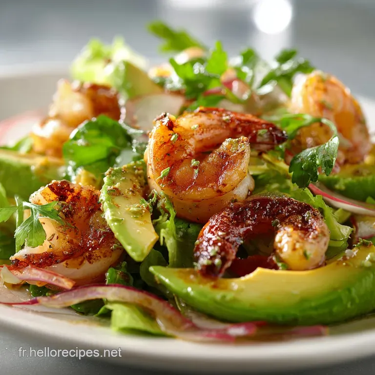 Salade dAvocat et Crevettes LÉlégance Zestée au Citron Vert et Dijon