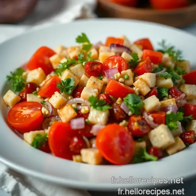 Salade de Boulgour aux Légumes Croquants et Feta presentation