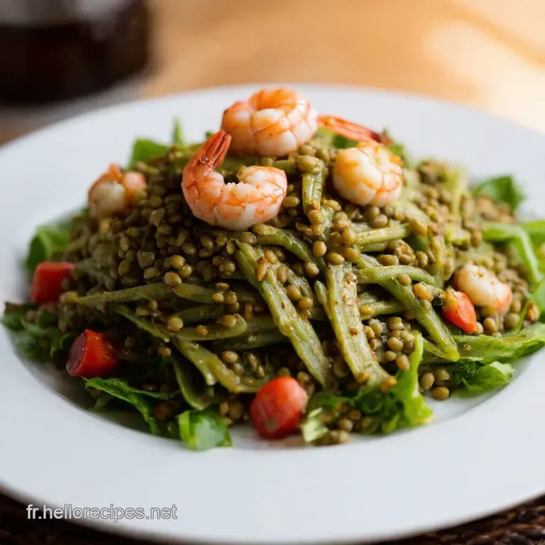 Salade De Lentilles Aux Crevettes Fa&ccedil;on Bistrot presentation