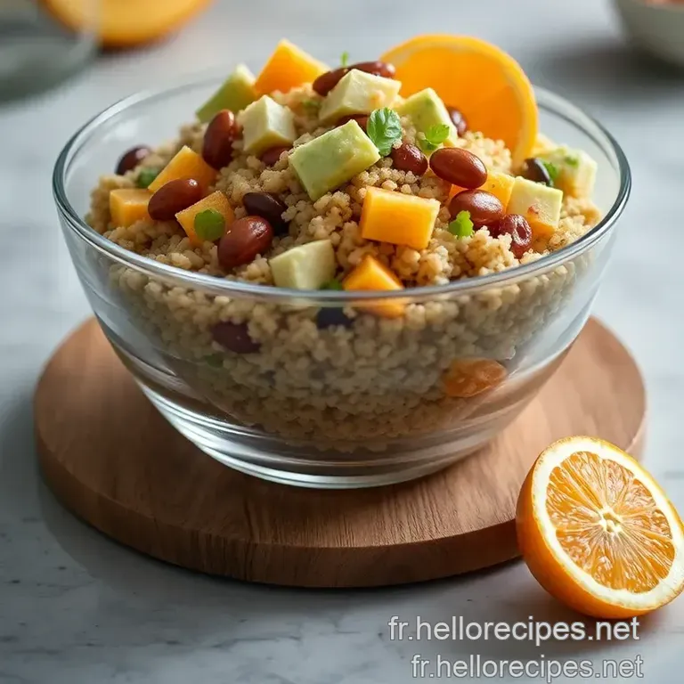 Salade de Quinoa aux Agrumes et Avocat : Un Éclat de Fraîcheur presentation