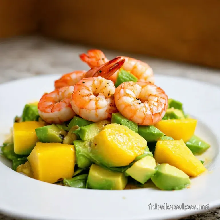 Salade Estivale De Crevettes Mangue Et Avocat &Eacute;clat De Sumac presentation