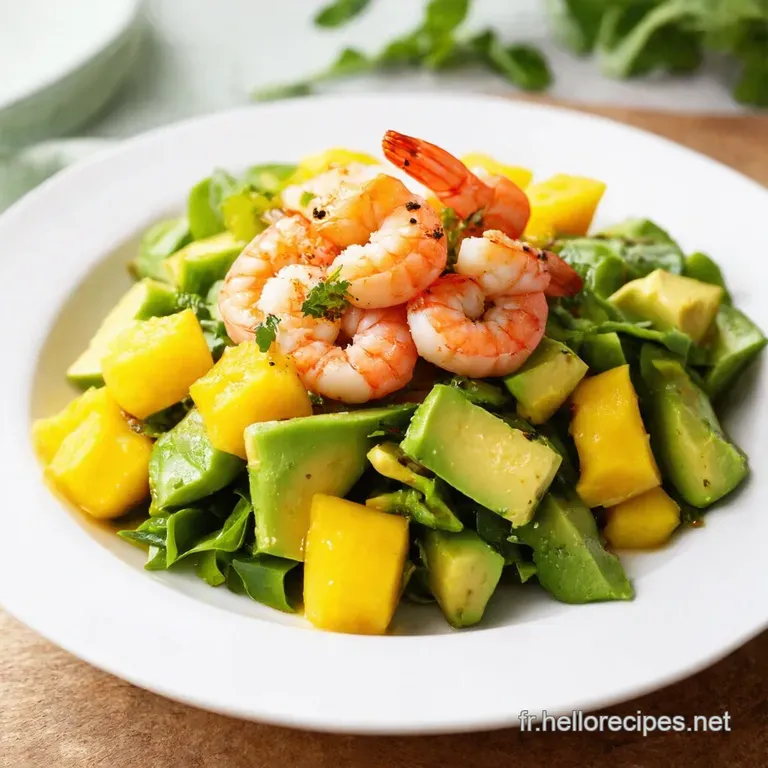 Salade Estivale de Crevettes Mangue et Avocat Éclat de Sumac
