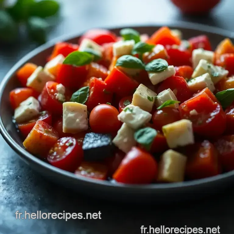 Salade Grecque Minute: Tomates Feta et un Air de Méditerranée presentation