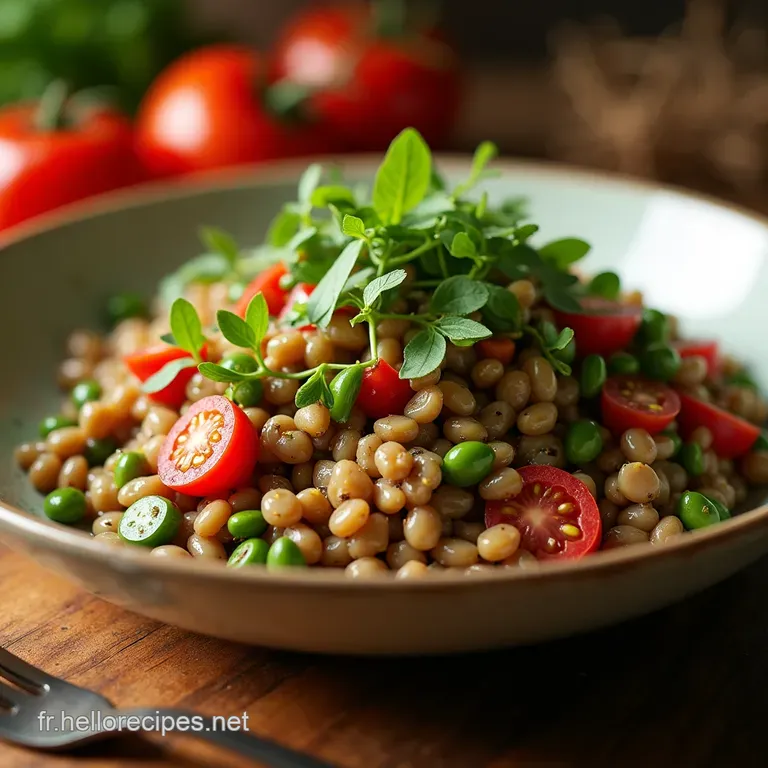 Ma Jolie Salade de Lentilles du Terroir aux Légumes Croquants presentation