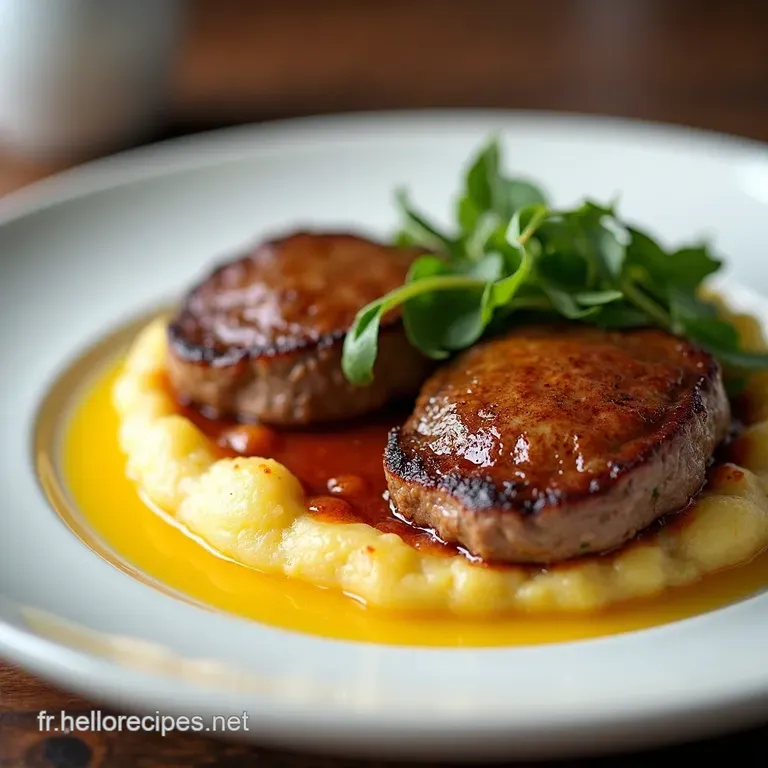 Salisbury Steaks &agrave; la Bourguignonne avec Pur&eacute;e &agrave; lAil