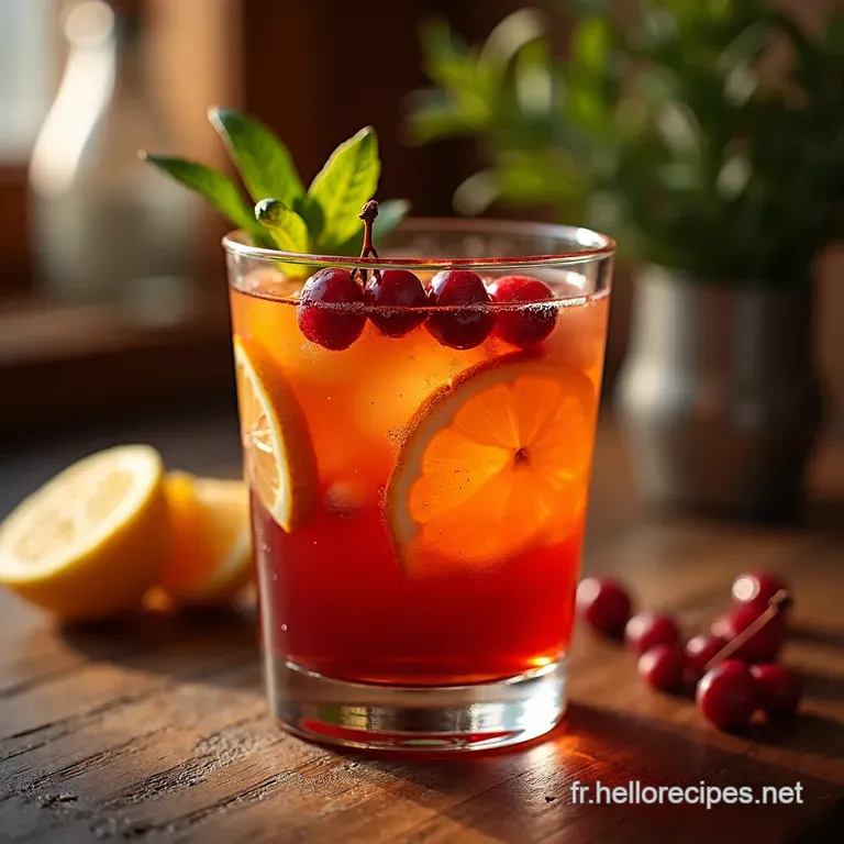 Sangria De No&euml;l Enchant&eacute;e Un Mocktail Festif Et P&eacute;tillant presentation