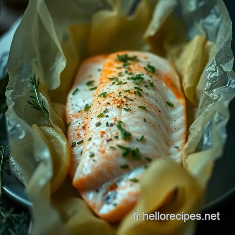Saumon en Papillote aux Herbes et Citron presentation