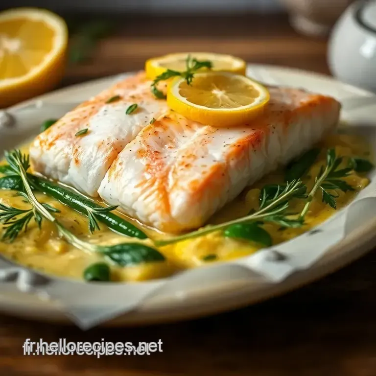 Saumon en Papillote aux Herbes Fraîches et Citron presentation