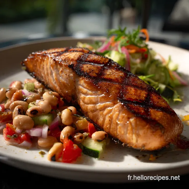 Saumon Grill a La Plancha Et : Croustillant Et Rapide presentation