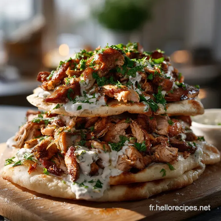 Shawarma Poulet Authentique Saveurs Intenses Et Cuisson Au Four presentation