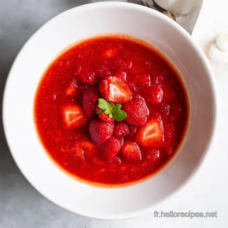 Soupe de Fraises Rafraîchissante à la Menthe et au Citron Vert