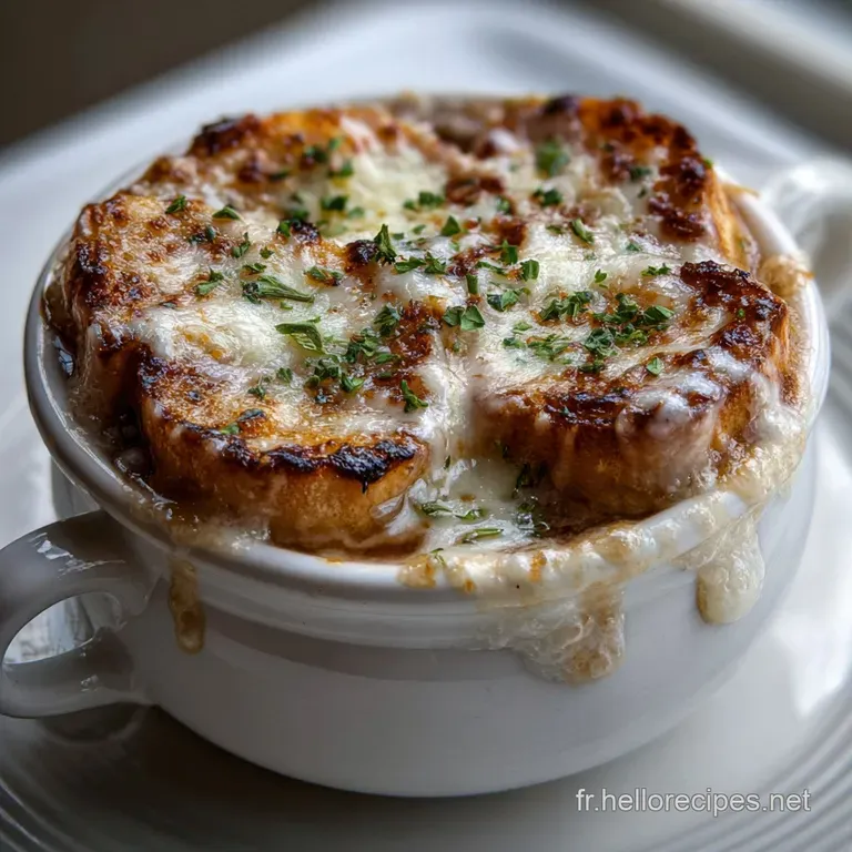 Soupe L Oignon Gratin&eacute;e aux Oignons Fondants