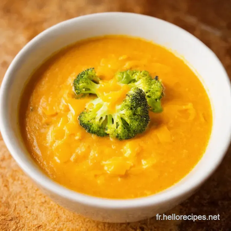 Soupe R&eacute;confortante De Brocoli Au Cheddar presentation