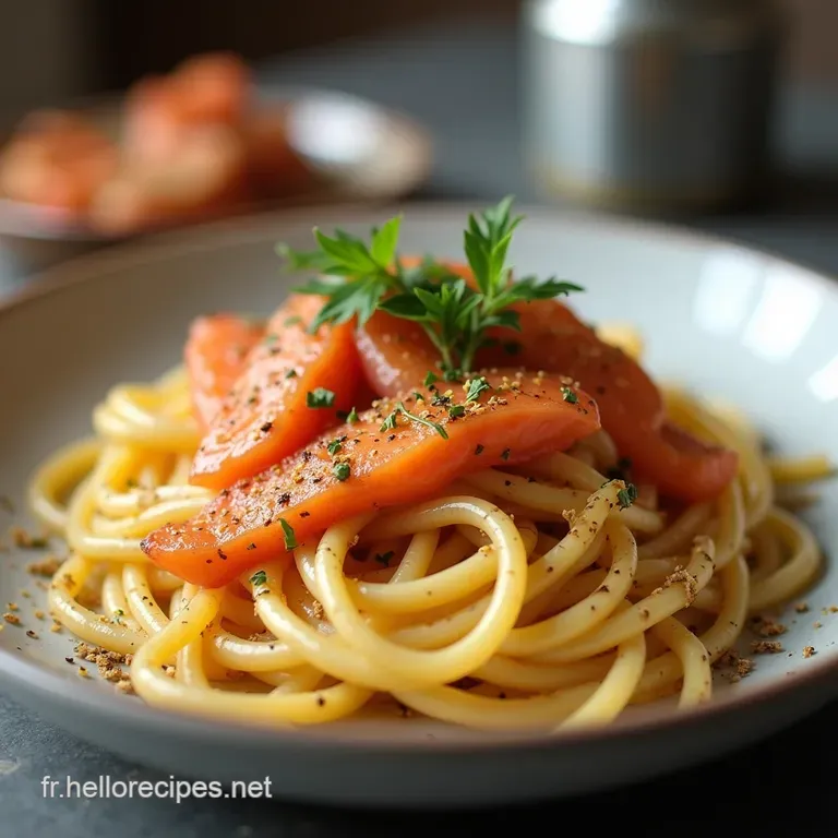 Les Tagliatelles Maison au Saumon Frais et sa Sauce Crémée à lAneth