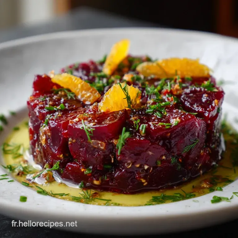 Tartare Betteraves Orange : R&ocirc;ties Sanguine et Vinaigrette &Eacute;chalote