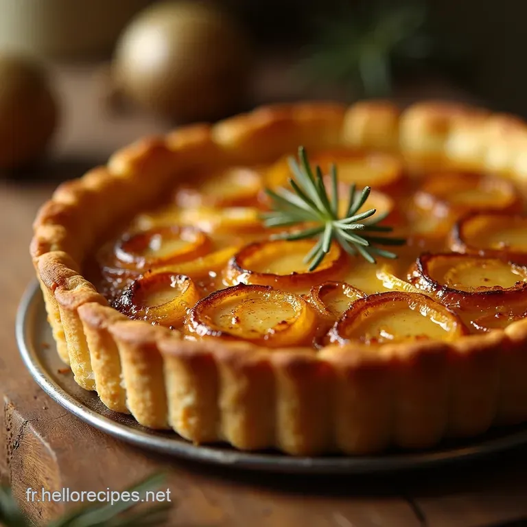 La Reine des Tartes Salées Tarte à lOignon dAlsace Authentique presentation
