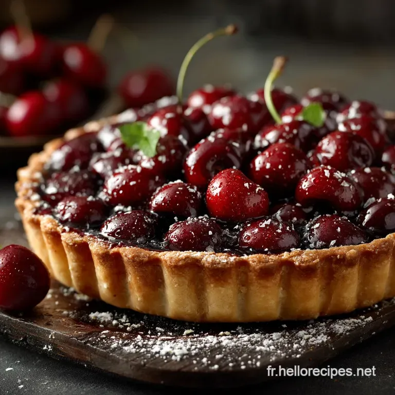 Tarte aux Cerises Rustique et Juteuse Le Goût Authentique des Jours dÉté presentation